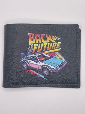 “Back to Future” DeLorean Graphic Wallet - Black with Neon Print